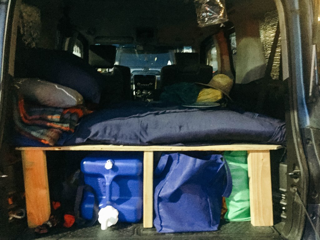 Van life interior setup